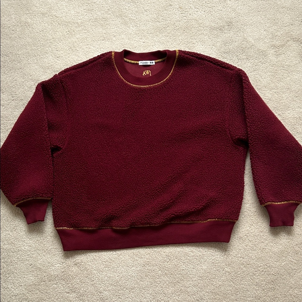 Uniqlo X JW ANDERSON Collection Burgundy Crew Neck Sweater